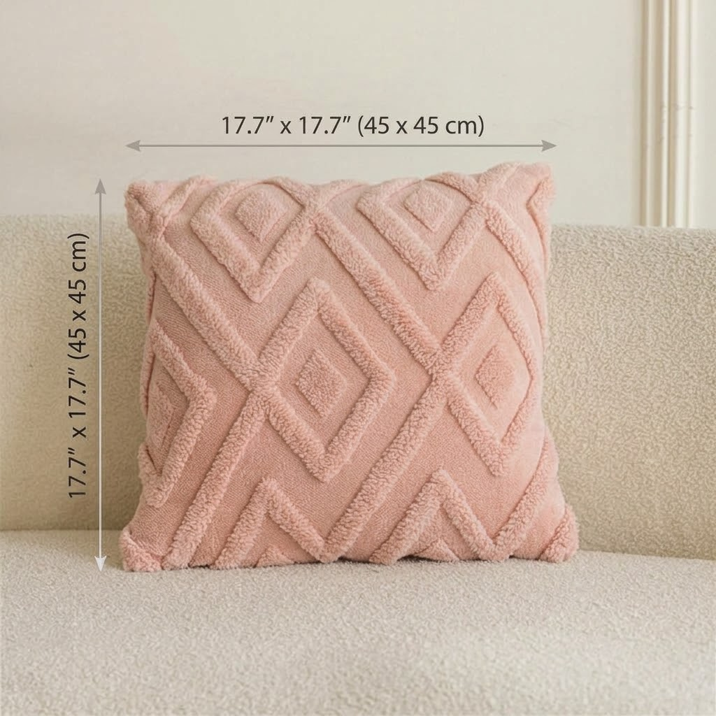 Modern Geometric Fleece Decorative Throw Pillow Cover