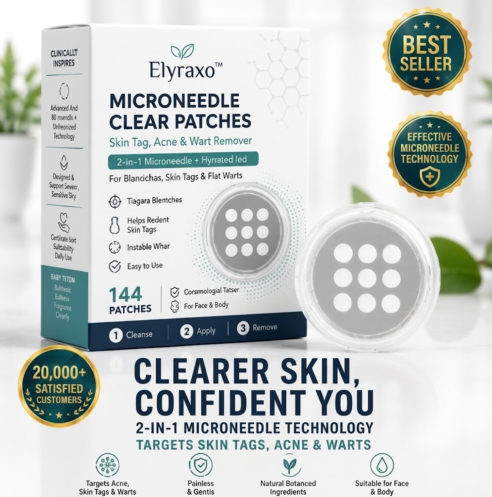 Elyraxo™ MicroNeedle Clear Skin Patches – 144 Hydrocolloid Patches for Blemishes, Skin Imperfections & Targeted Skin Care