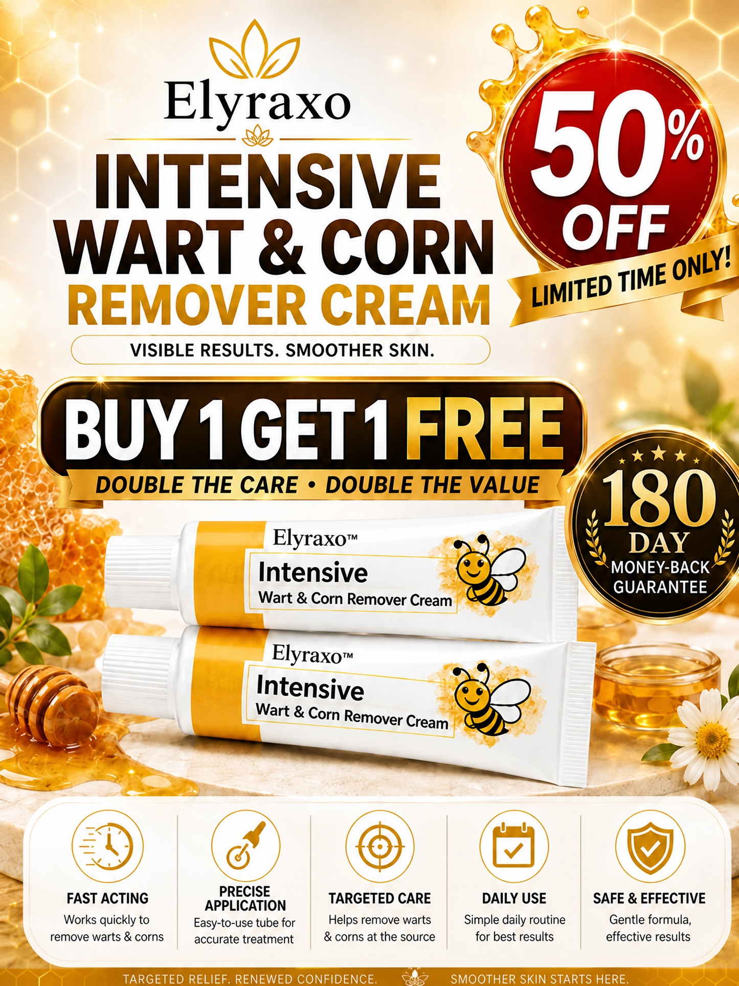 Elyraxo™ Intensive Wart & Corn Remover Cream