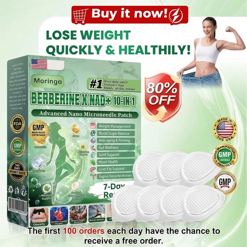 Metabolic Nano Microneedle Patchus (Just once a day, visible changes in 7 days) Berberine+ Moringa Formula  For obesity, Looseskin,diabetes, sleep apnea, joint issues, and more