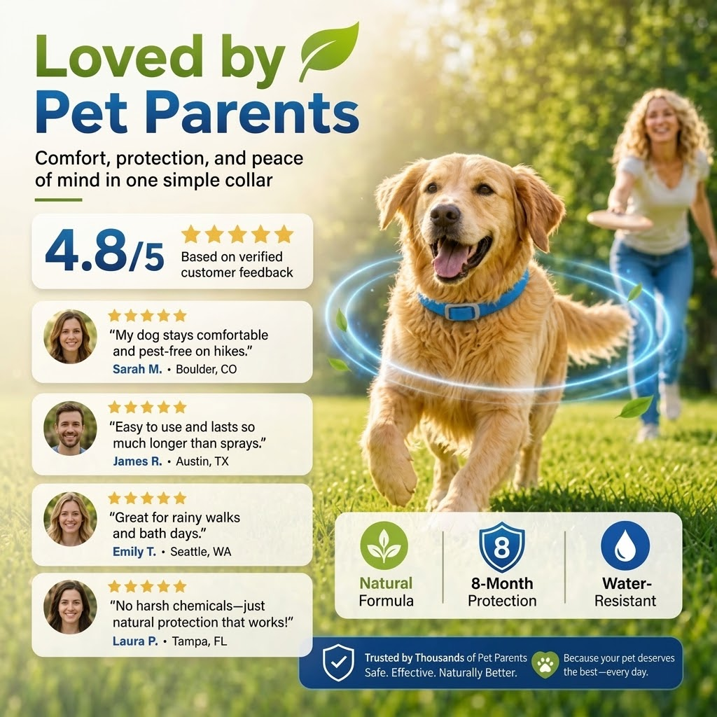 2-in-1 Natural Essential Oil Pet Pest Repellent & Calming Pheromone Collar