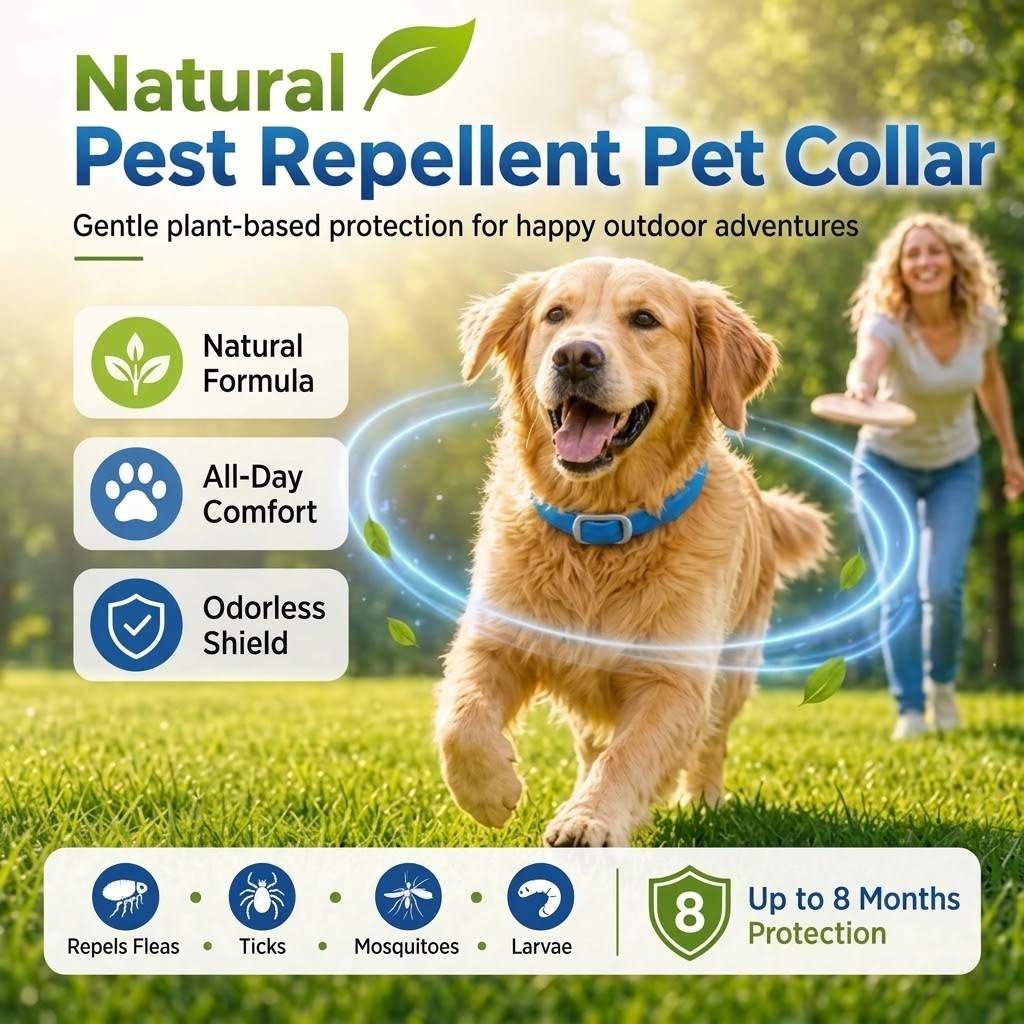 2-in-1 Natural Essential Oil Pet Pest Repellent & Calming Pheromone Collar