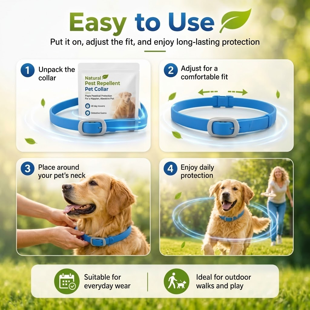 2-in-1 Natural Essential Oil Pet Pest Repellent & Calming Pheromone Collar