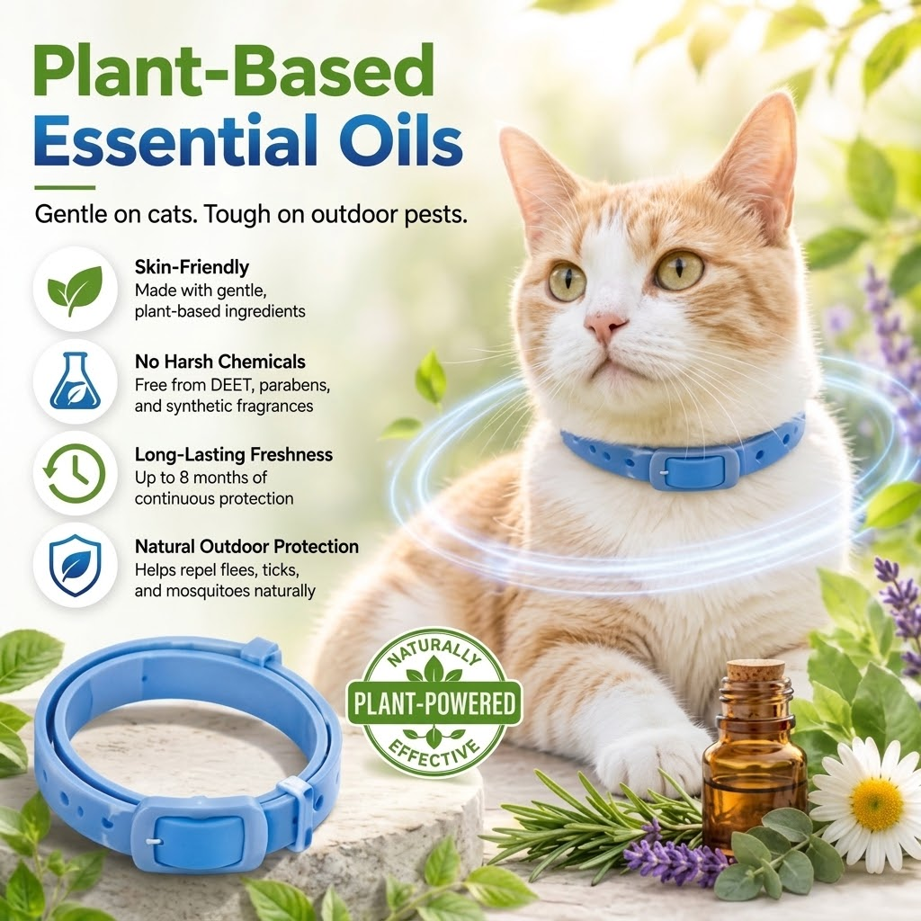 2-in-1 Natural Essential Oil Pet Pest Repellent & Calming Pheromone Collar