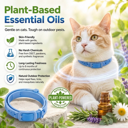 2-in-1 Natural Essential Oil Pet Pest Repellent & Calming Pheromone Collar