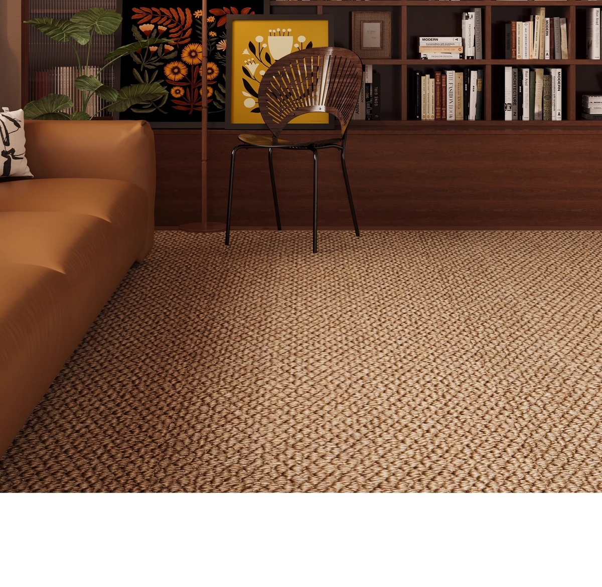 Modern Minimalist Faux Sisal Area Rug