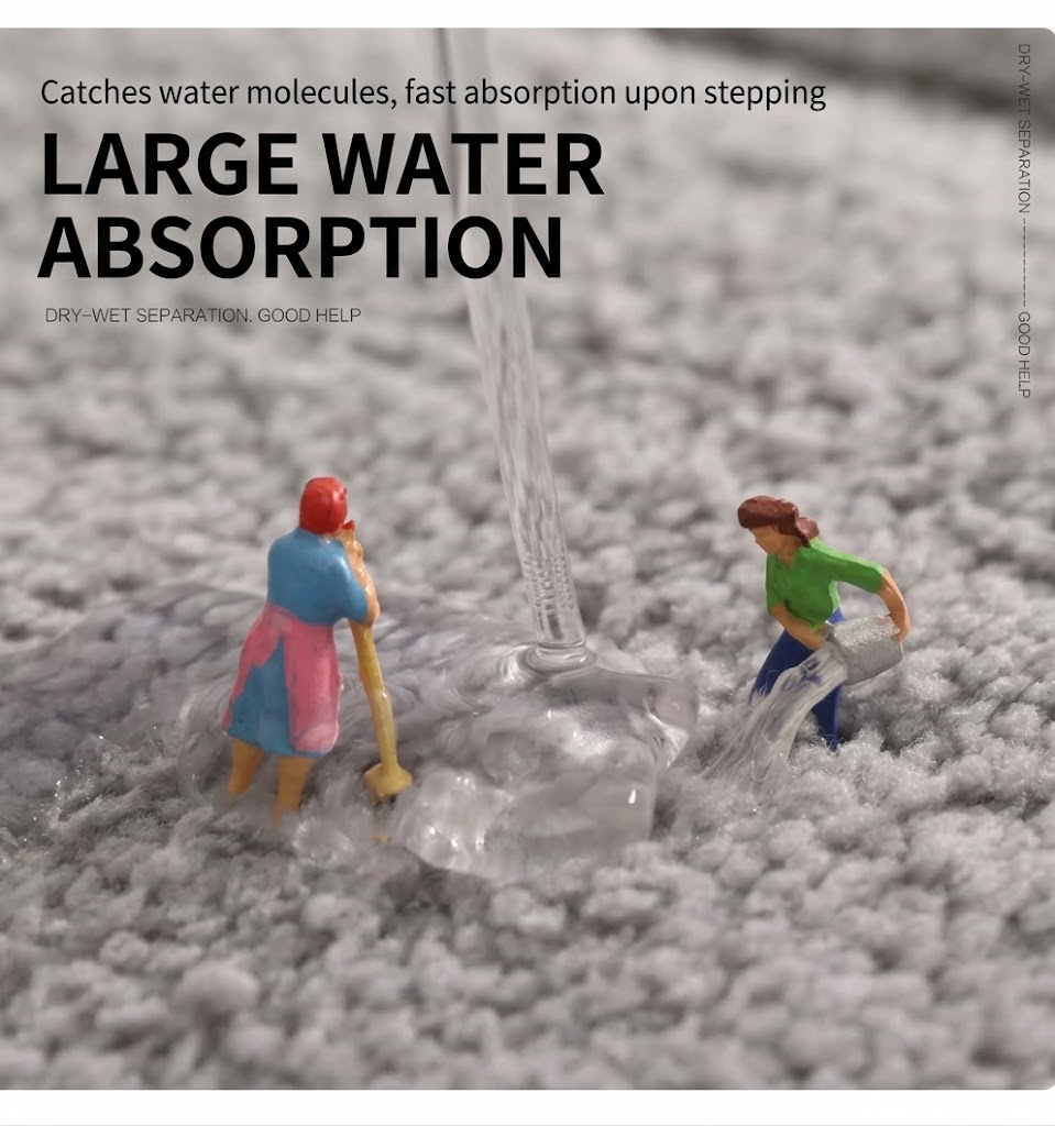 Ultra-Absorbent Soft Microfiber Bathroom Rug