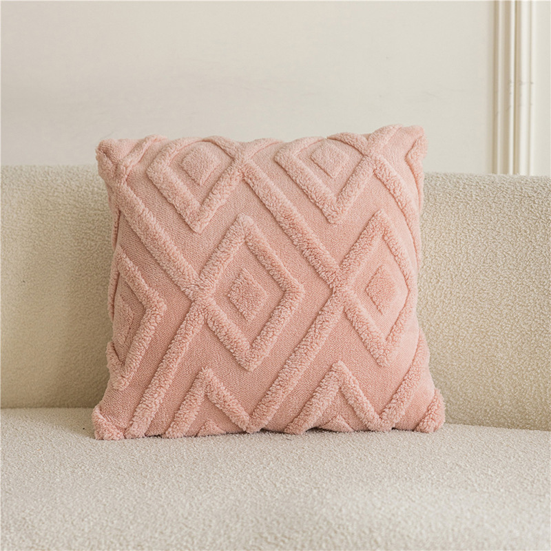 Modern Geometric Fleece Decorative Throw Pillow Cover