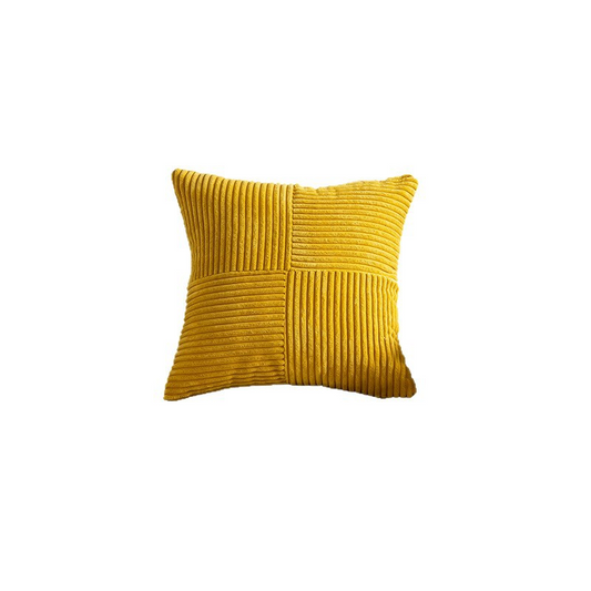 Modern Minimalist Corduroy Patchwork Throw Pillow Cover & Cushion
