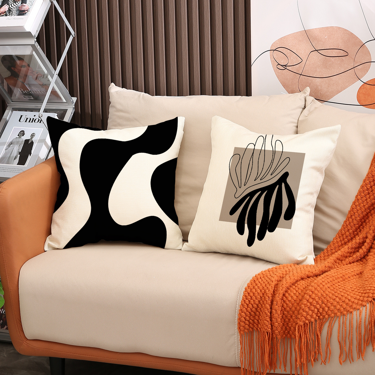Modern Abstract Geometric Throw Pillow Covers