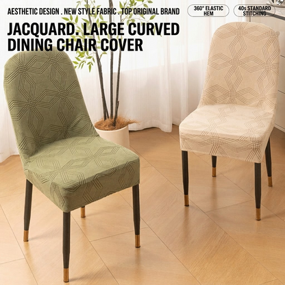 Jacquard Floral Curved Dining Chair Cover