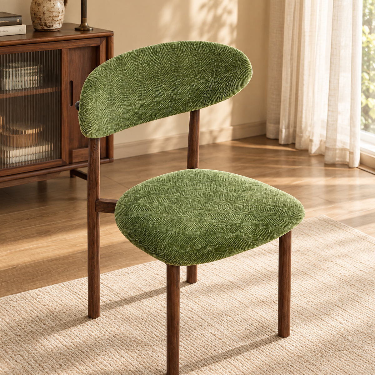 Herringbone Horseshoe Chair Cover Set for Backrest and Seat Cushion